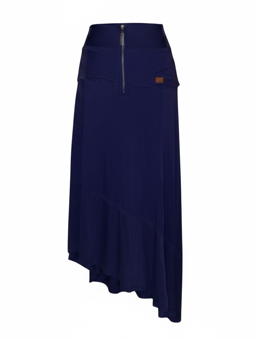 PEACE LOVE WORLD Knit Asymmetrical Maxi Skirt in Navy Blue Size XXS